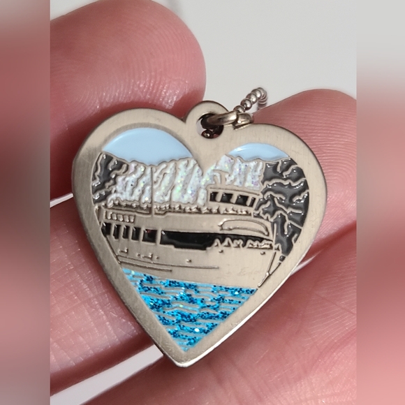 Niagara Falls maid of the mist necklace stainless Name Katie can remove charm - Picture 6 of 8